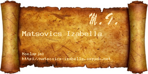 Matsovics Izabella névjegykártya